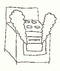 drawing of a stove with smoke