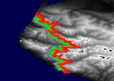 caloric radius near SLO