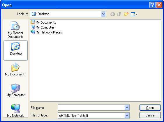 Standard "Open File" Dialog
    Box