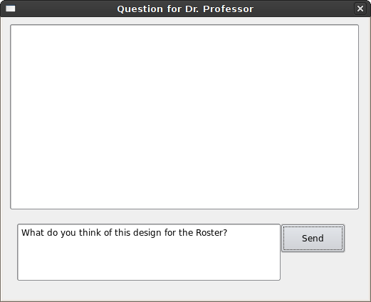 Screenshot of a student asking a question to the professor