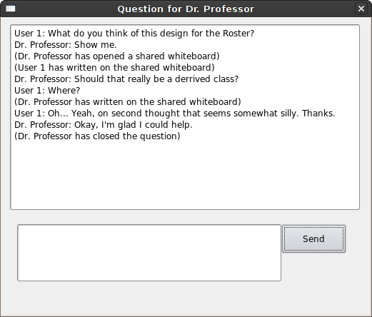 Screenshot of the entire text chat between a professor and a student