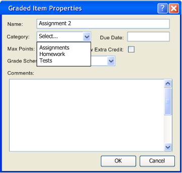 Graded Item Properties Category Expanded