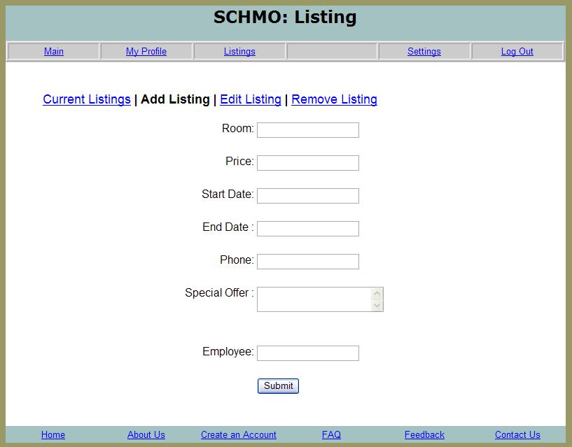 Create an Account Webpage