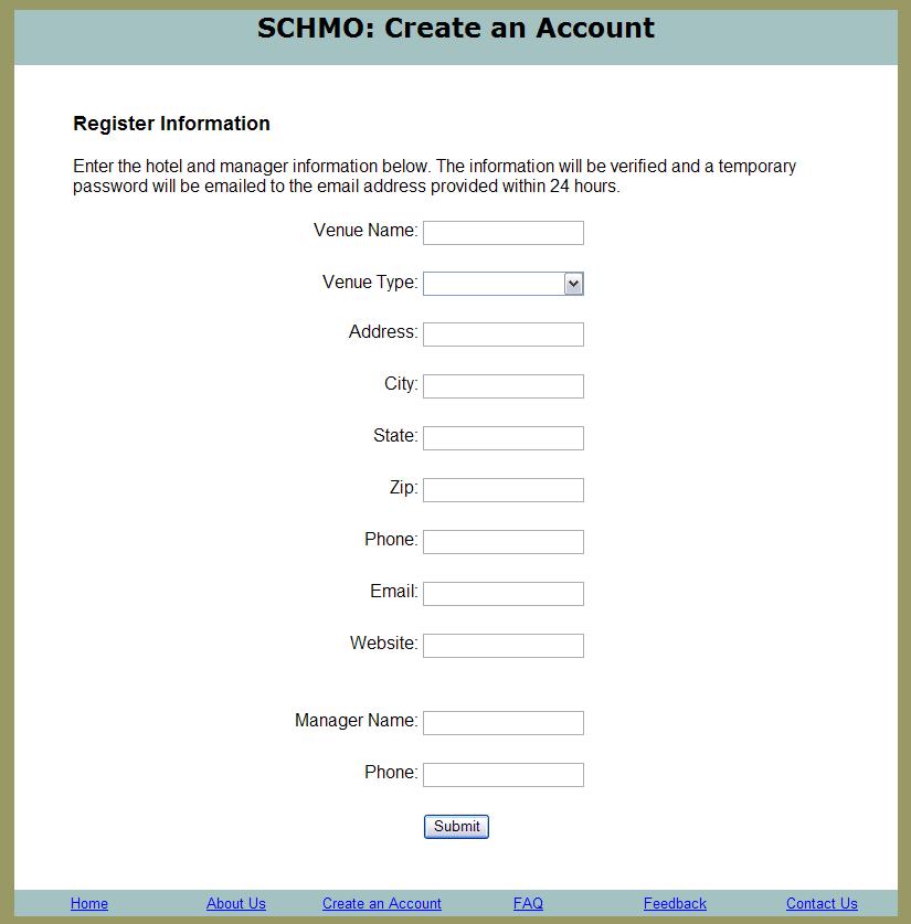 Create an Account Webpage