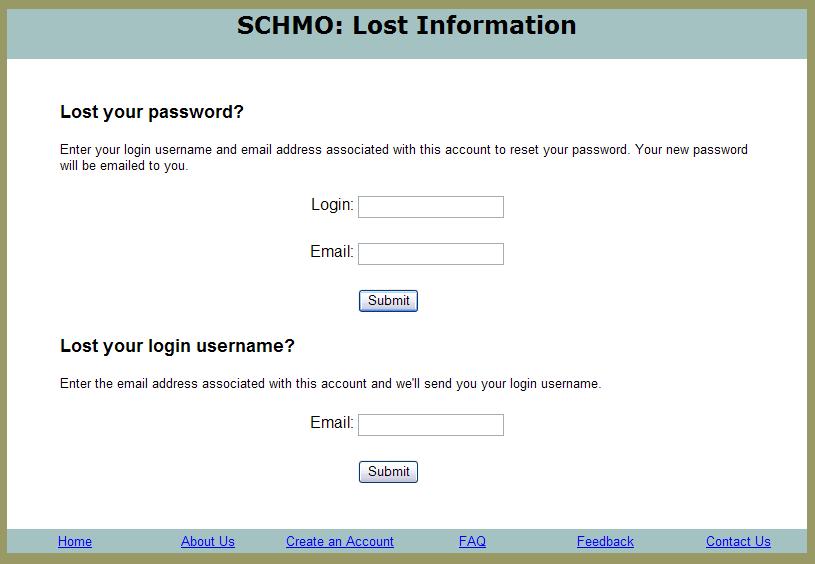 Lost Information Webpage