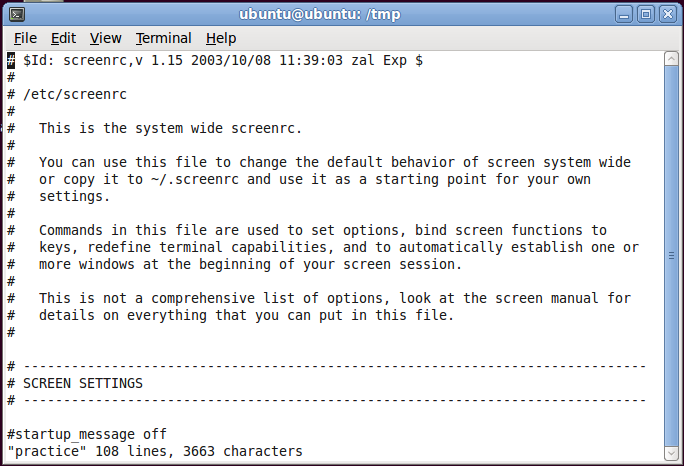 screenshot of text editor