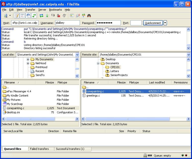 filezilla linux to windows