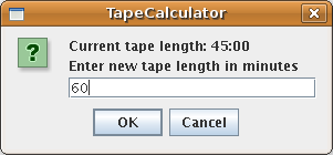 tape length dialog