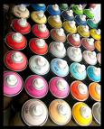 stack of paint cans