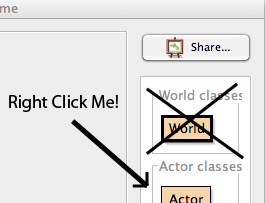 Right-click Actor class
