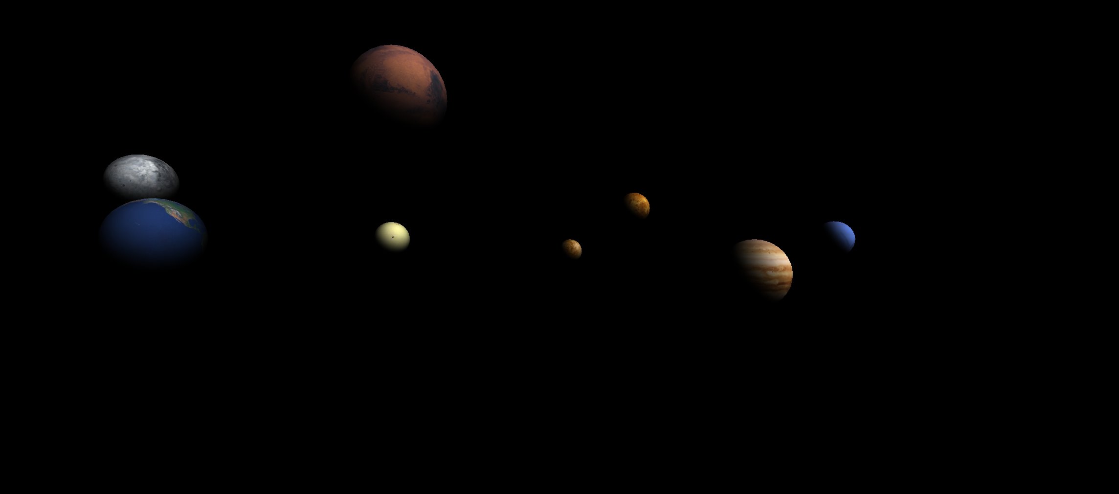 SolarSystem with all the planets, moon, and sun 