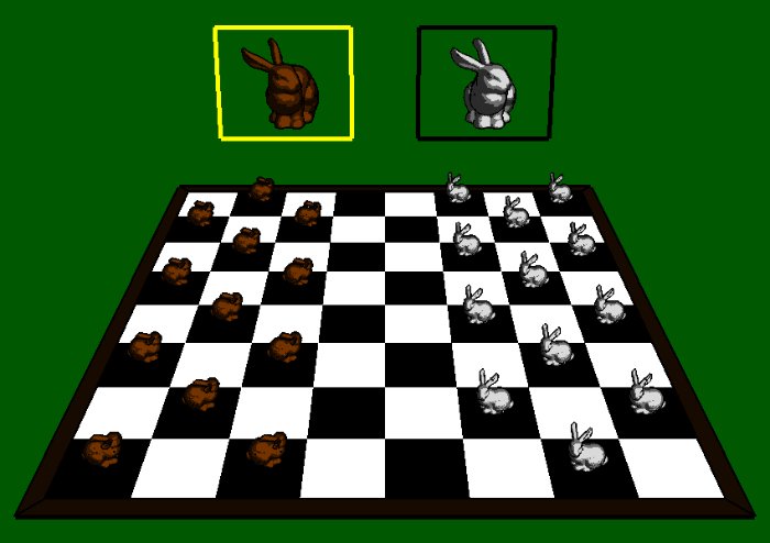 screenshot of checkers game with high-quality meshes