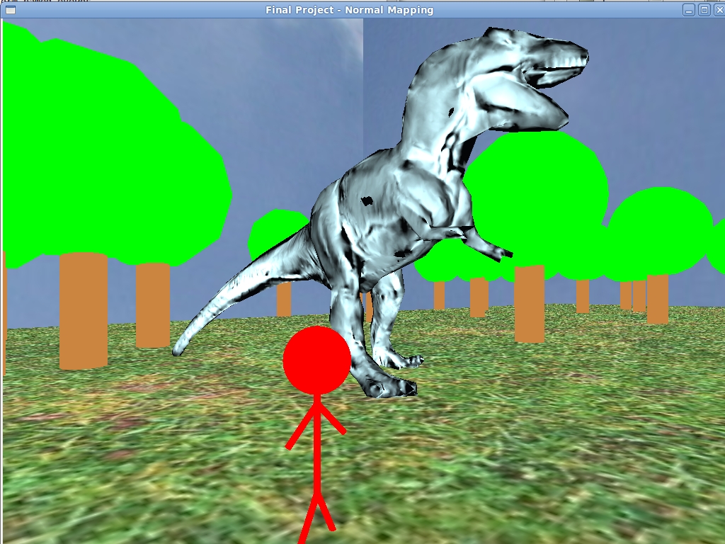 Another simple screenshot with disasaur and person
