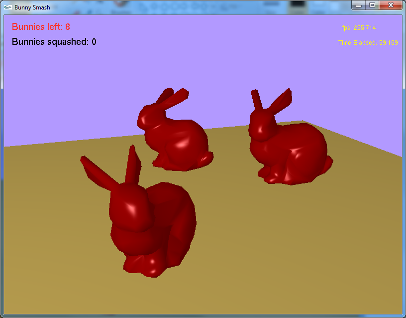 Bunnies without SSAO and Lambertian shading